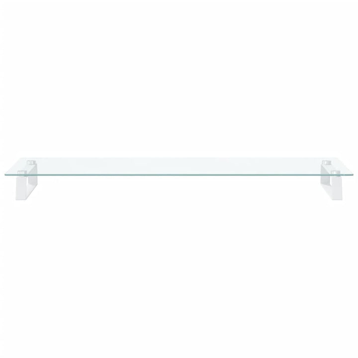 Monitorstandaard 100x35x8 cm gehard glas en metaal wit