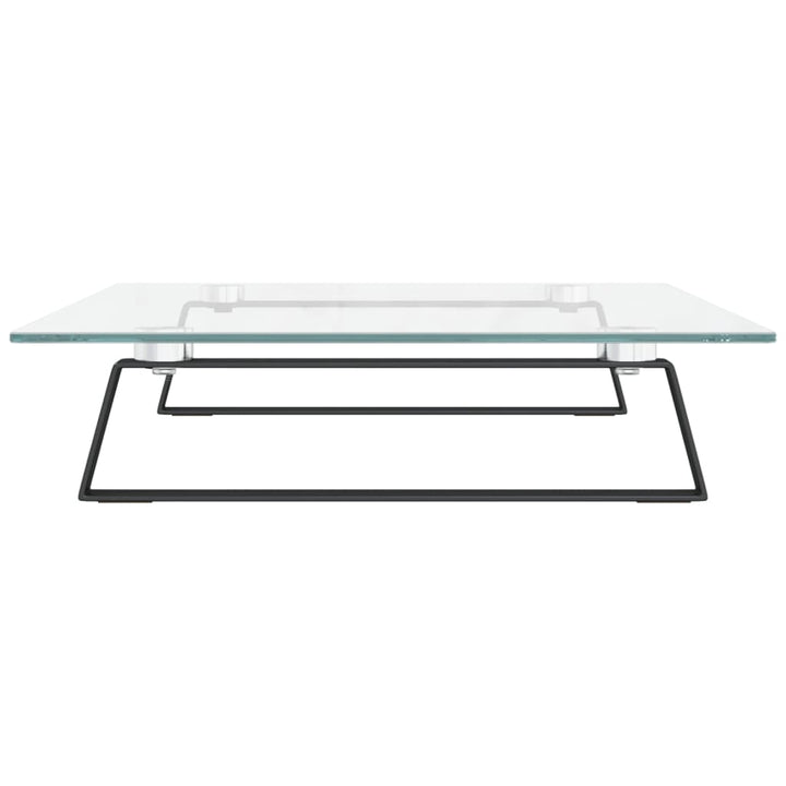 Monitorstandaard 60x35x8 cm gehard glas en metaal zwart