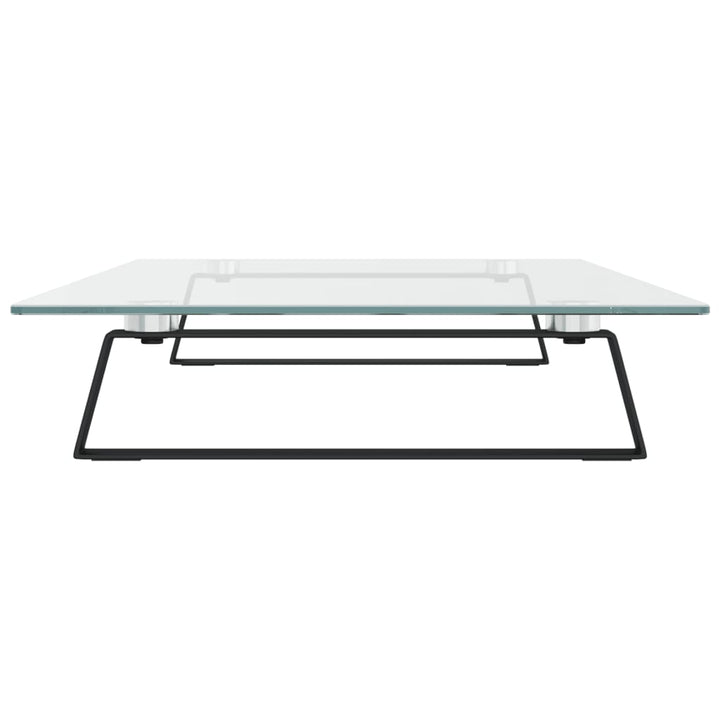 Monitorstandaard 80x35x8 cm gehard glas en metaal zwart