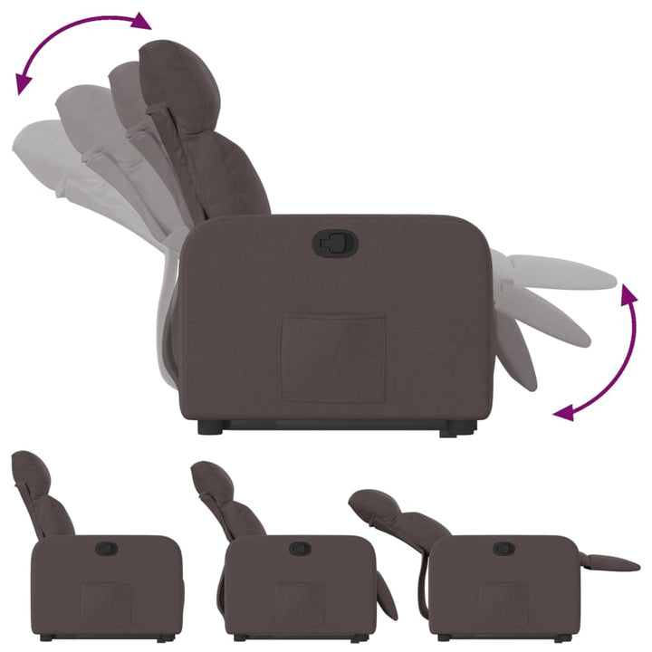 Sta-op-stoel verstelbaar stof donkerbruin