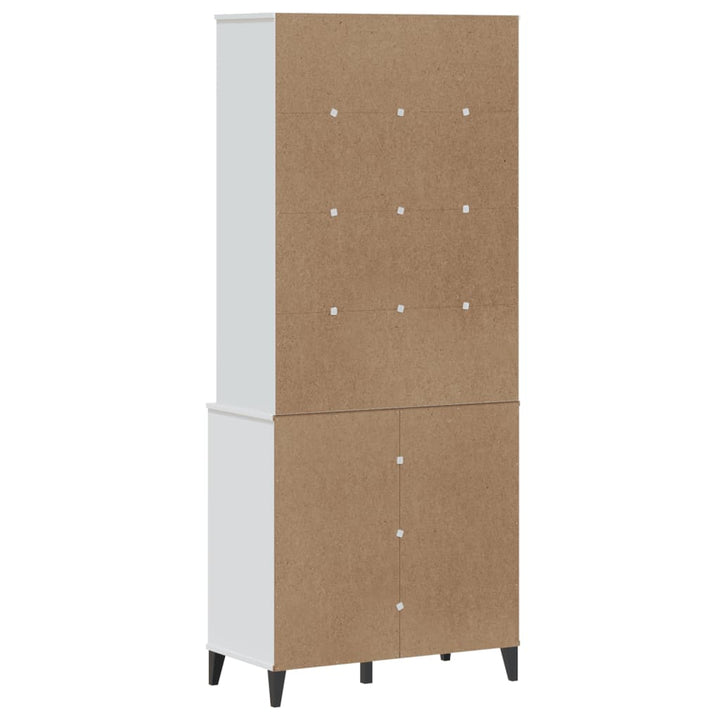 Hoge kast VIKEN 80x40x190 cm massief groenhout wit