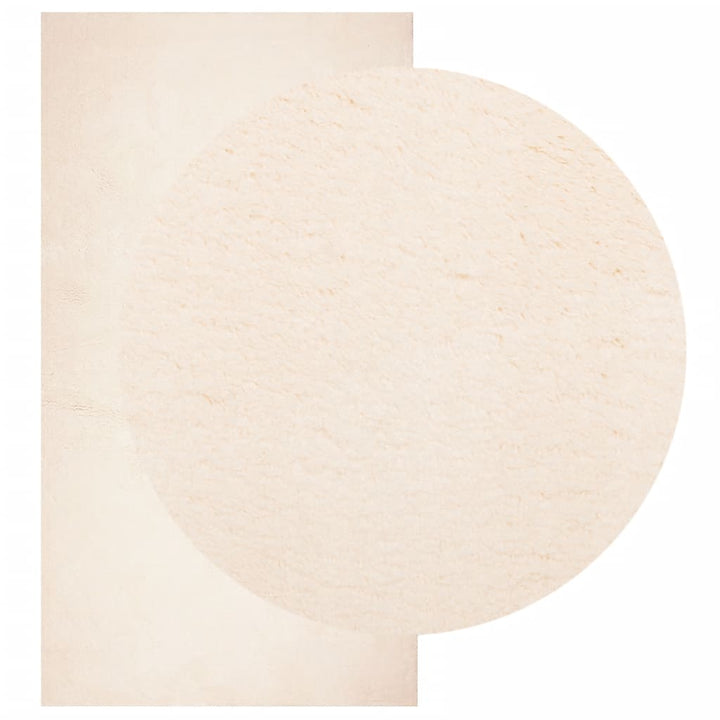 Vloerkleed HUARTE laagpolig zacht wasbaar 60x110 cm beige