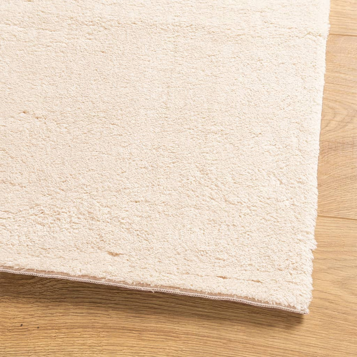 Vloerkleed HUARTE laagpolig zacht wasbaar 60x110 cm beige