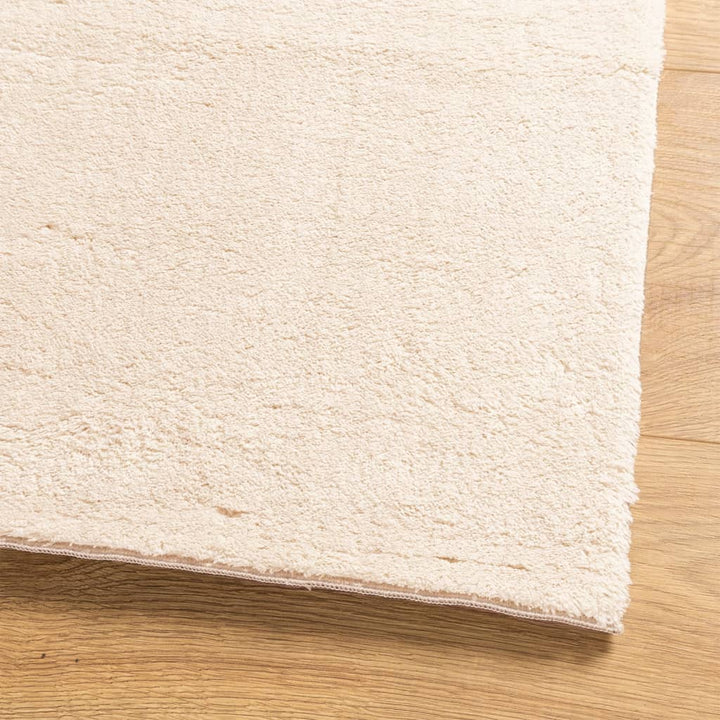 Vloerkleed HUARTE laagpolig zacht wasbaar 80x150 cm beige