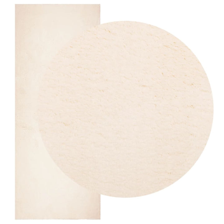 Vloerkleed HUARTE laagpolig zacht wasbaar 80x200 cm beige