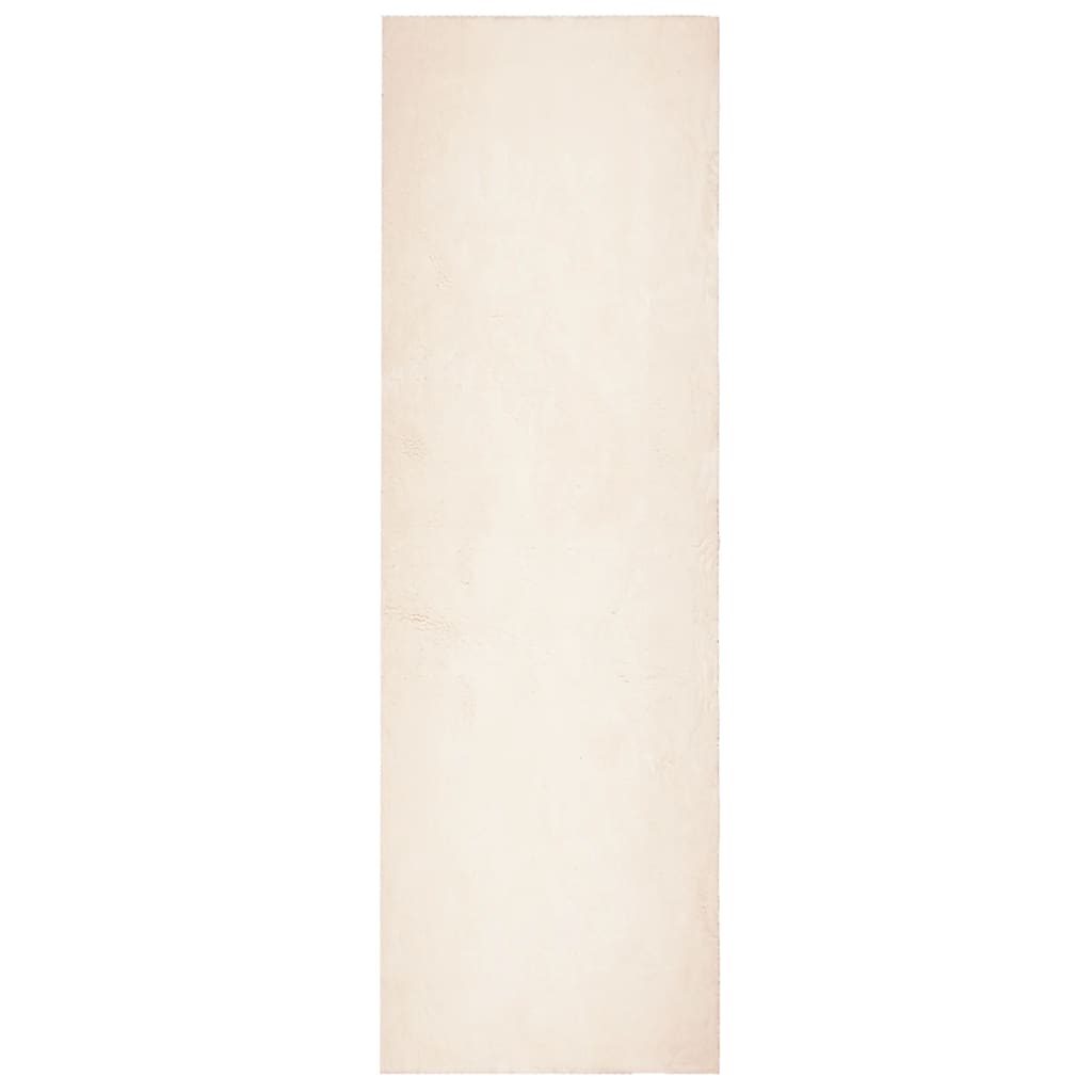 Vloerkleed HUARTE laagpolig zacht wasbaar 80x250 cm beige