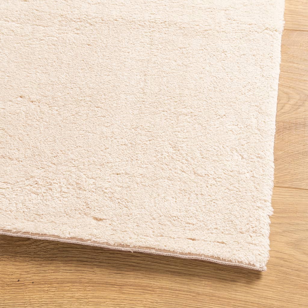 Vloerkleed HUARTE laagpolig zacht wasbaar 80x250 cm beige