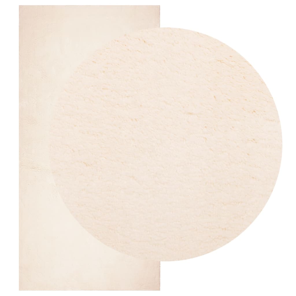Vloerkleed HUARTE laagpolig zacht wasbaar 100x200 cm beige