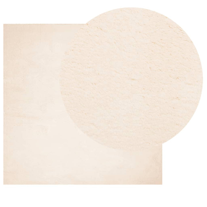 Vloerkleed HUARTE laagpolig zacht wasbaar 120x120 cm beige