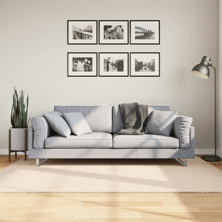 Vloerkleed HUARTE laagpolig zacht wasbaar 140x200 cm beige