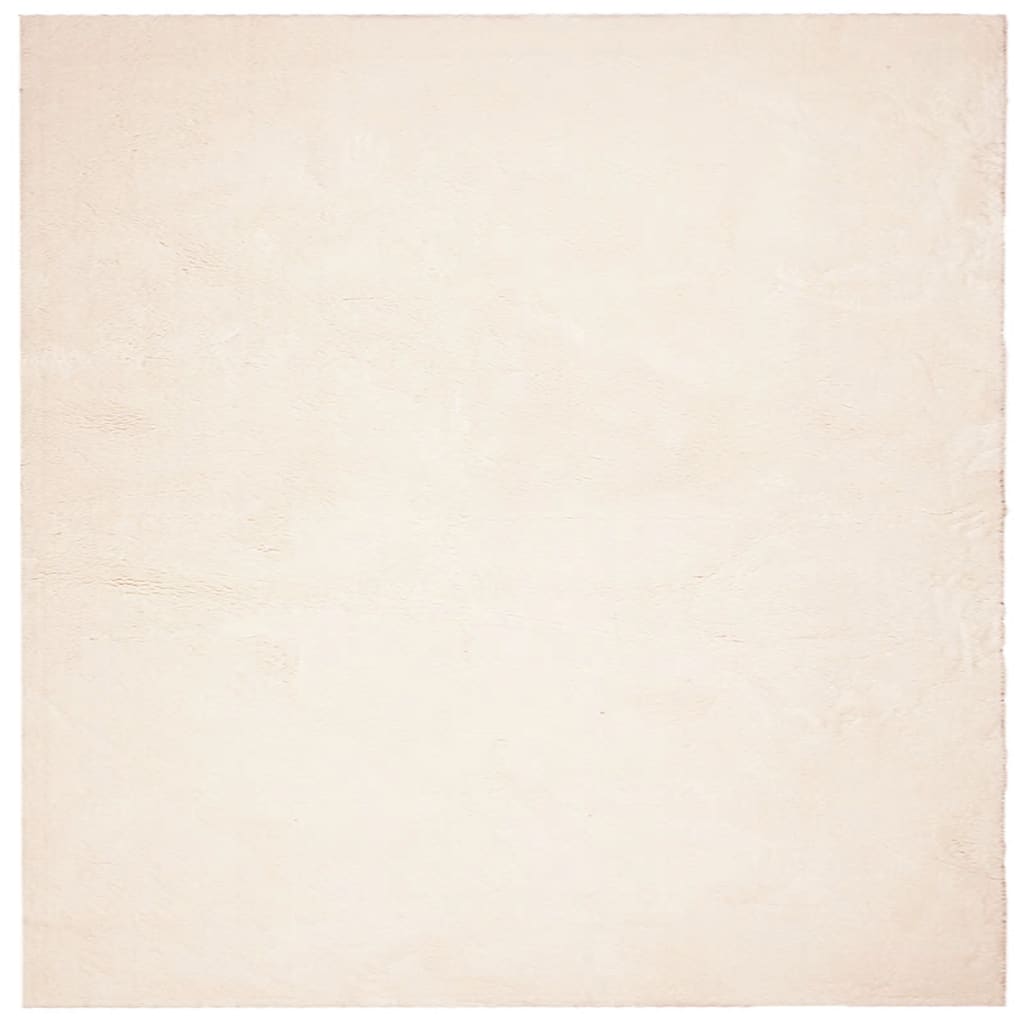 Vloerkleed HUARTE laagpolig zacht wasbaar 160x160 cm beige