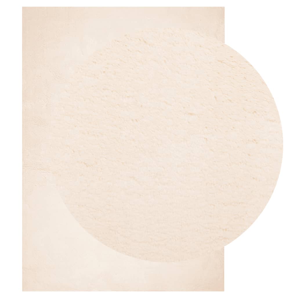 Vloerkleed HUARTE laagpolig zacht wasbaar 240x340 cm beige