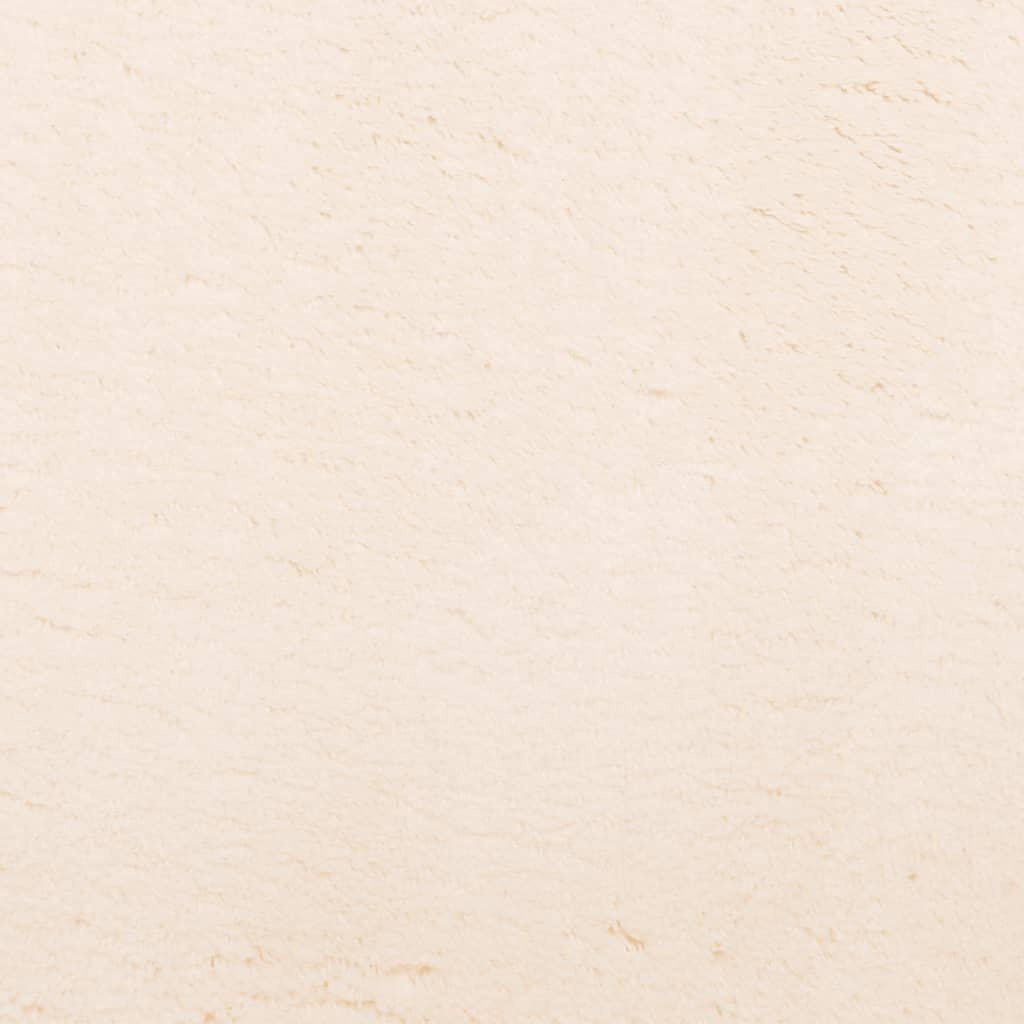 Vloerkleed HUARTE laagpolig zacht wasbaar ø 80 cm beige