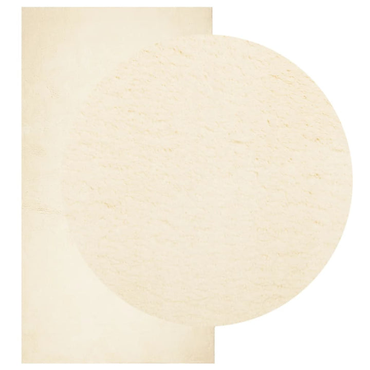 Vloerkleed HUARTE laagpolig zacht wasbaar 80x150 cm crème