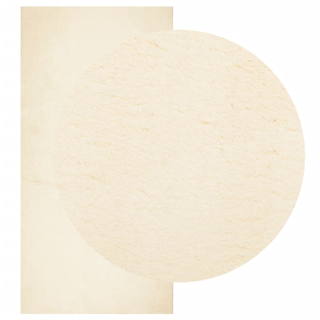 Vloerkleed HUARTE laagpolig zacht wasbaar 100x200 cm crème