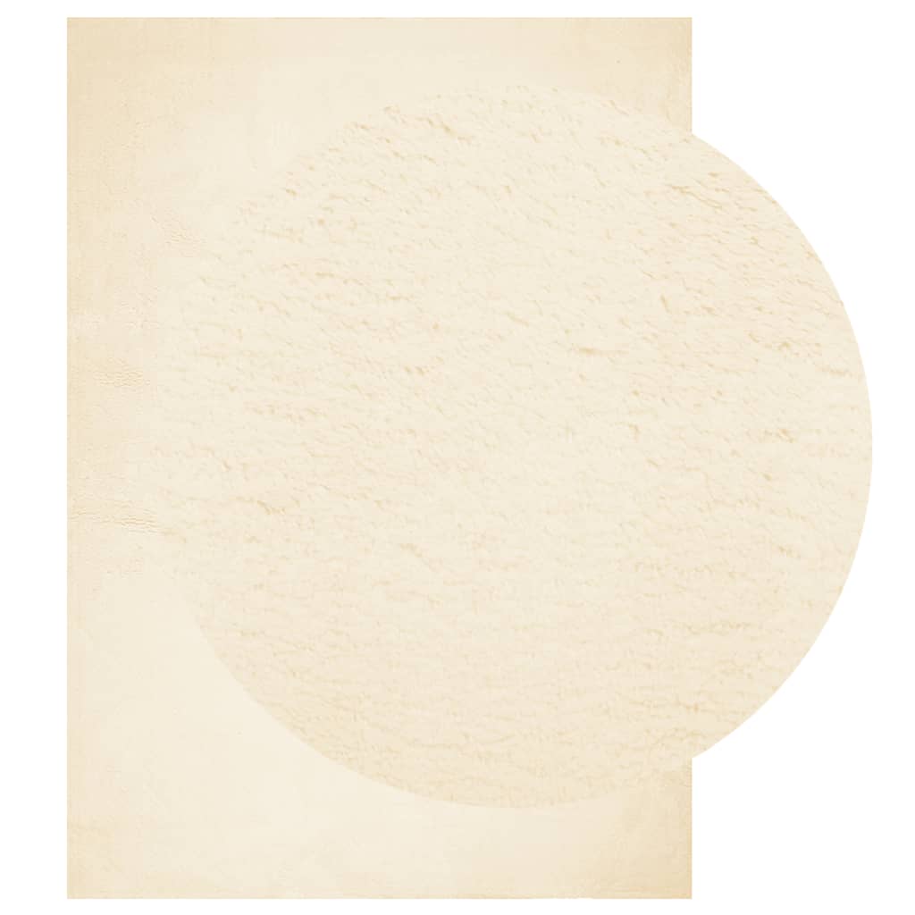 Vloerkleed HUARTE laagpolig zacht wasbaar 140x200 cm crème