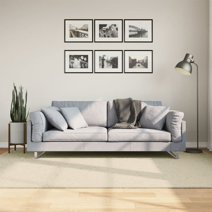 Vloerkleed HUARTE laagpolig zacht wasbaar 160x230 cm crème