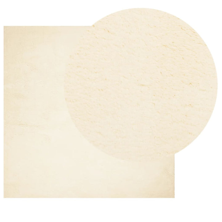 Vloerkleed HUARTE laagpolig zacht wasbaar 240x240 cm crème