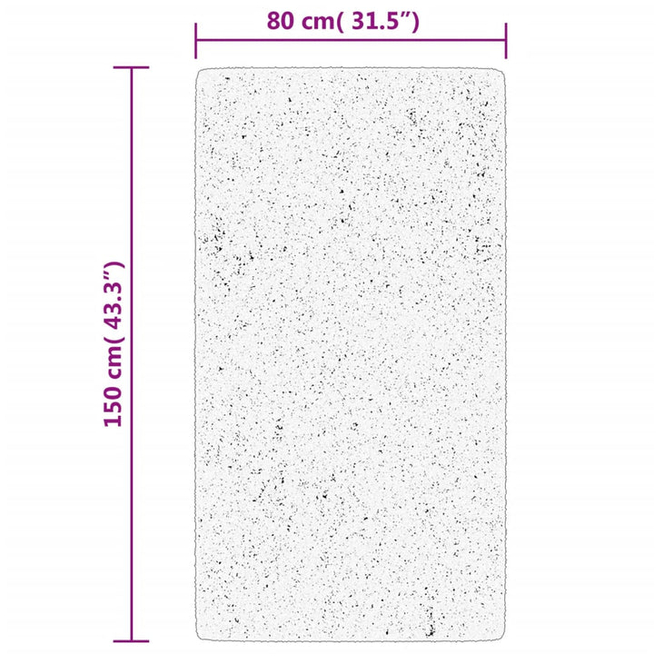 Vloerkleed HUARTE laagpolig zacht wasbaar 80x150 cm zandkleurig