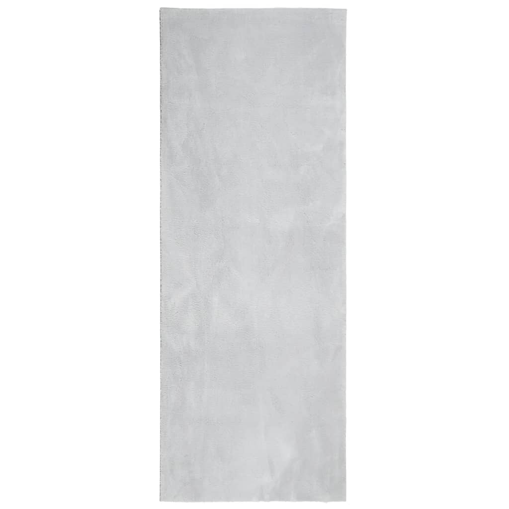 Vloerkleed HUARTE laagpolig zacht wasbaar 80x200 cm grijs