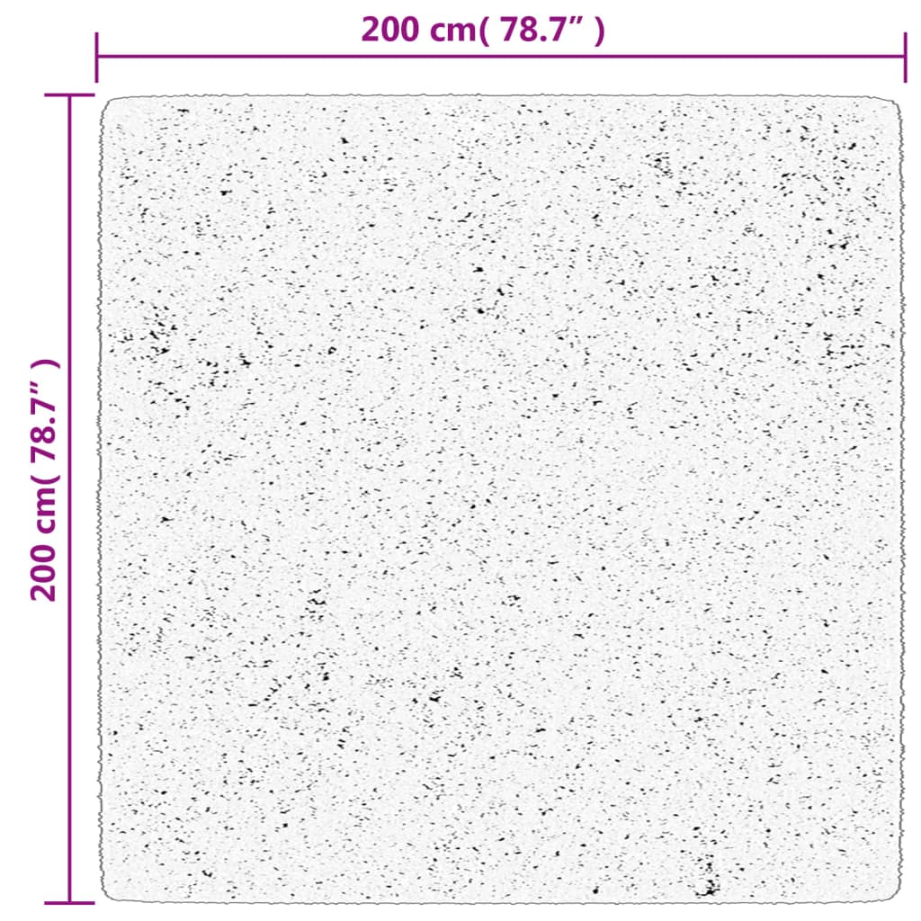 Vloerkleed HUARTE laagpolig zacht wasbaar 200x200 cm grijs