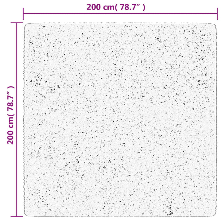 Vloerkleed HUARTE laagpolig zacht wasbaar 200x200 cm grijs