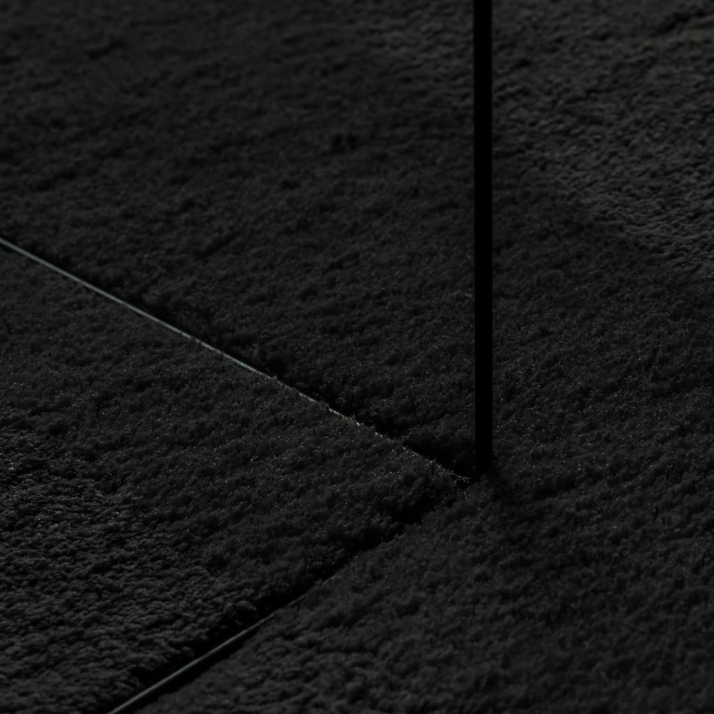 Vloerkleed HUARTE laagpolig zacht wasbaar 80x150 cm zwart