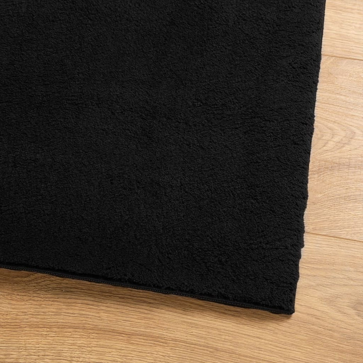 Vloerkleed HUARTE laagpolig zacht wasbaar 80x200 cm zwart