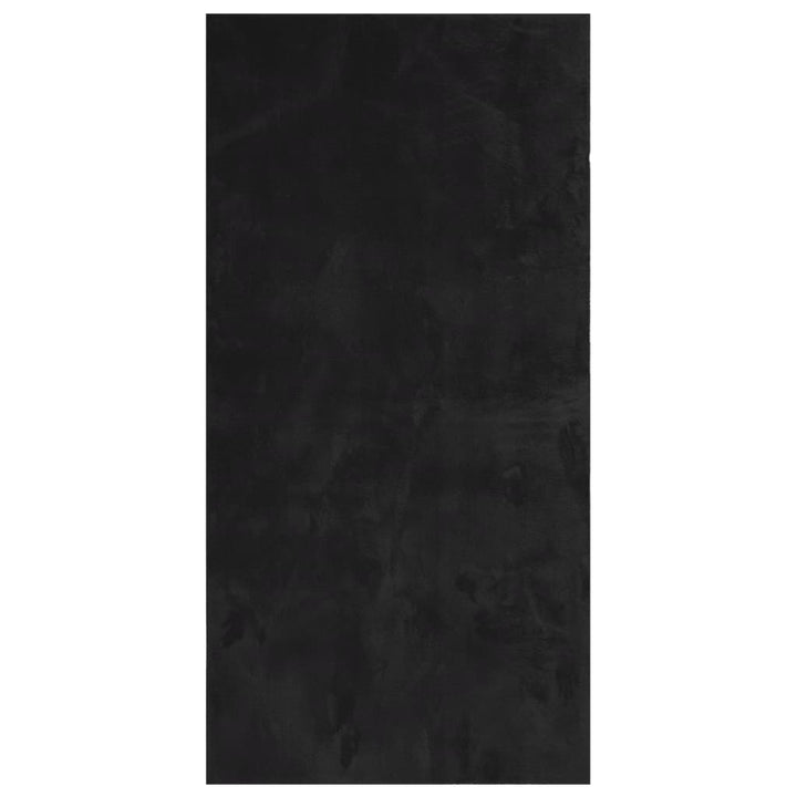 Vloerkleed HUARTE laagpolig zacht wasbaar 100x200 cm zwart