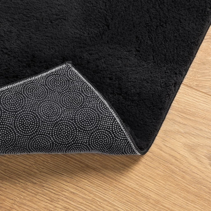 Vloerkleed HUARTE laagpolig zacht wasbaar 120x170 cm zwart