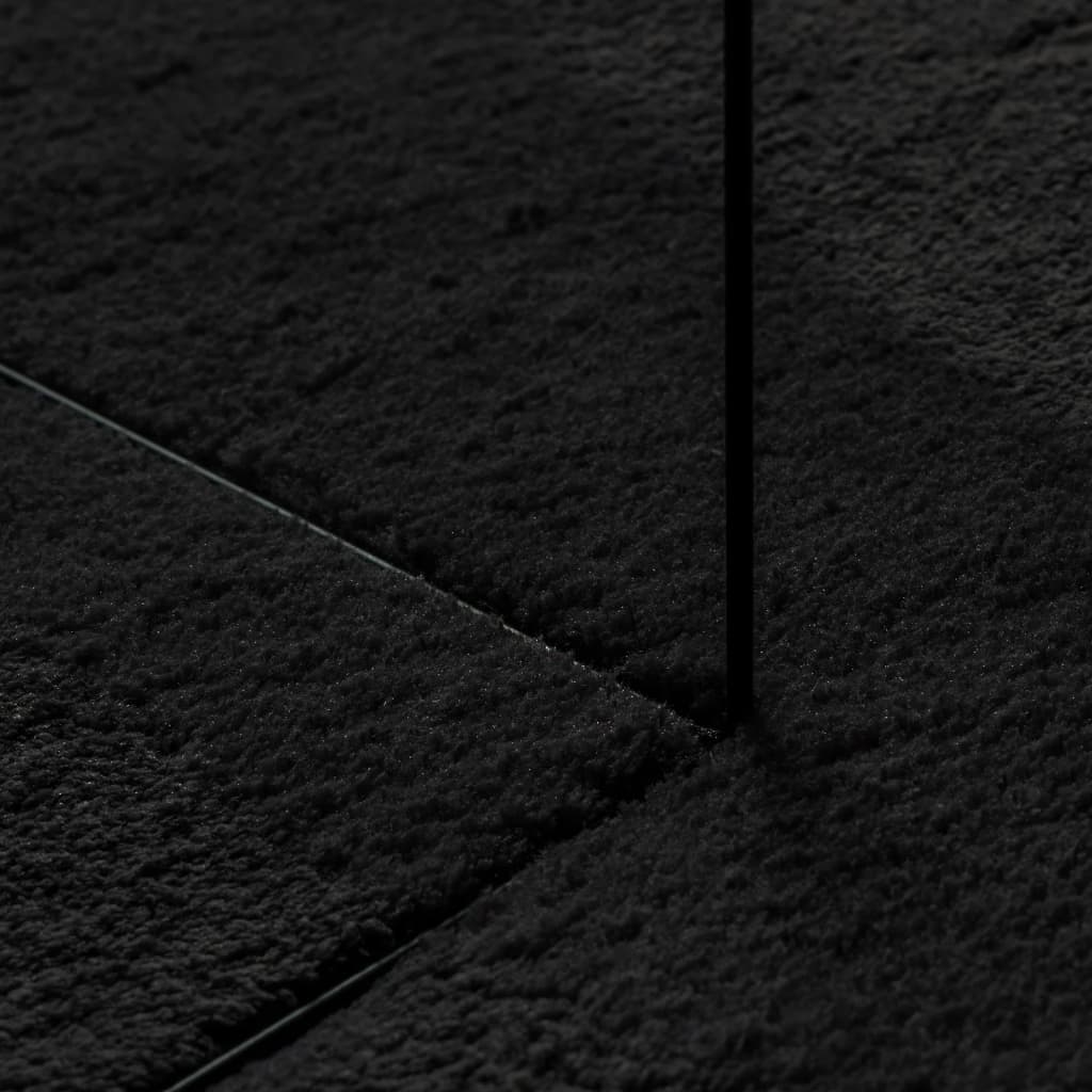 Vloerkleed HUARTE laagpolig zacht wasbaar 140x200 cm zwart