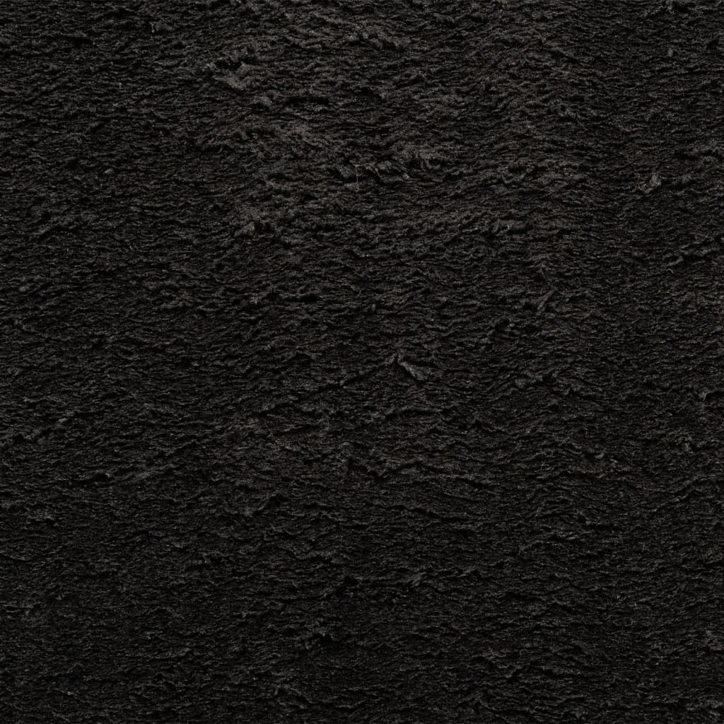 Vloerkleed HUARTE laagpolig zacht wasbaar 160x160 cm zwart