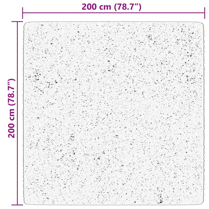 Vloerkleed HUARTE laagpolig zacht wasbaar 200x200 cm zwart