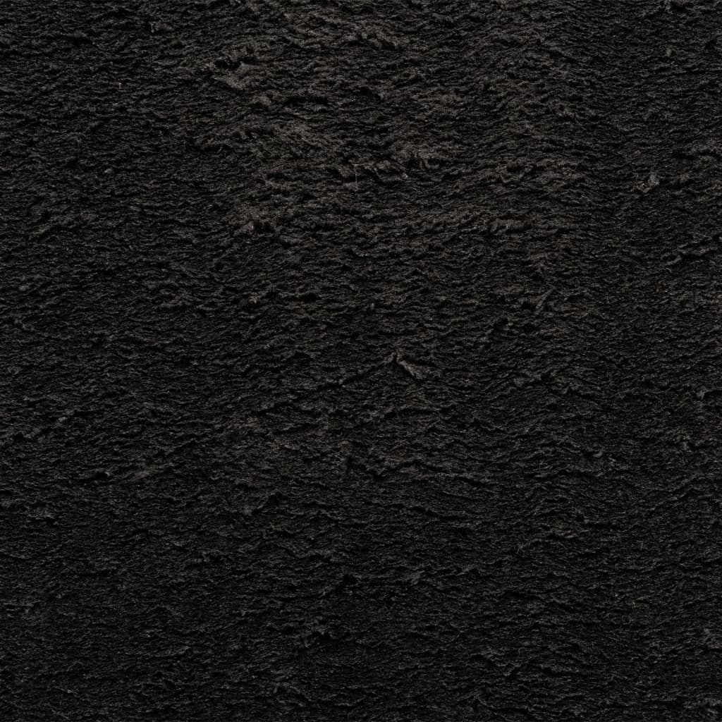 Vloerkleed HUARTE laagpolig zacht wasbaar 240x240 cm zwart