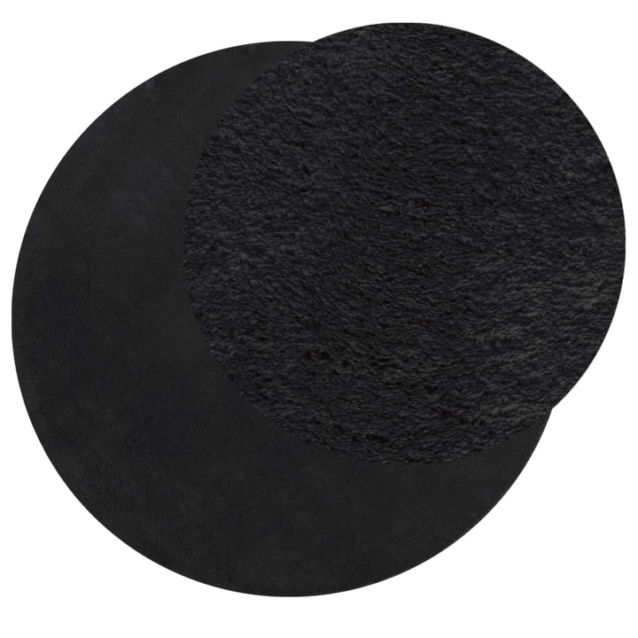 Vloerkleed HUARTE laagpolig zacht wasbaar ø 160 cm zwart