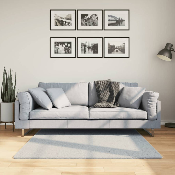 Vloerkleed HUARTE laagpolig zacht wasbaar 120x120 cm blauw