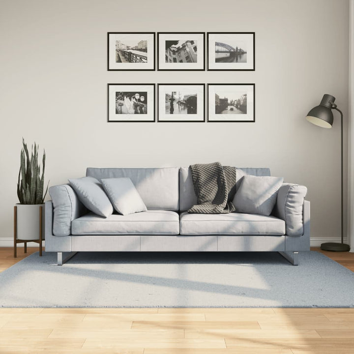 Vloerkleed HUARTE laagpolig zacht wasbaar 140x200 cm blauw