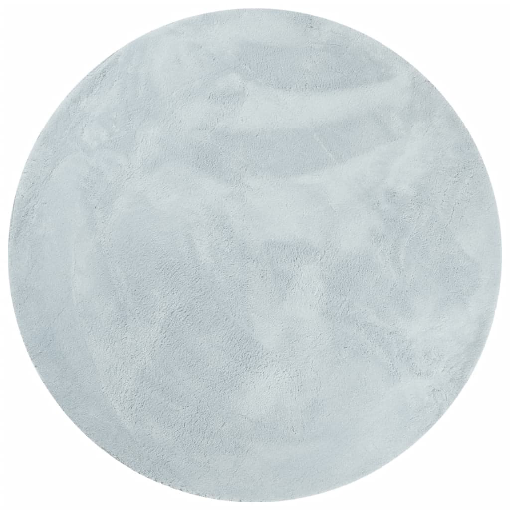 Vloerkleed HUARTE laagpolig zacht wasbaar ø 80 cm blauw