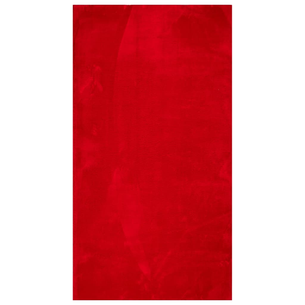 Vloerkleed HUARTE laagpolig zacht wasbaar 60x110 cm rood