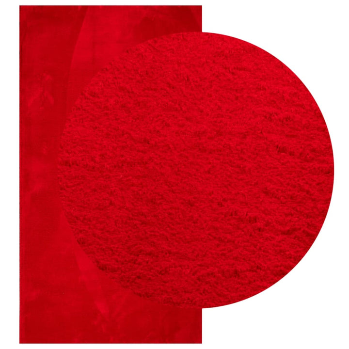 Vloerkleed HUARTE laagpolig zacht wasbaar 60x110 cm rood