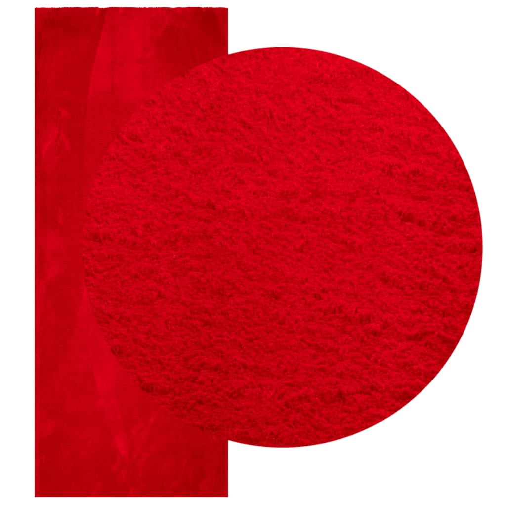 Vloerkleed HUARTE laagpolig zacht wasbaar 80x200 cm rood