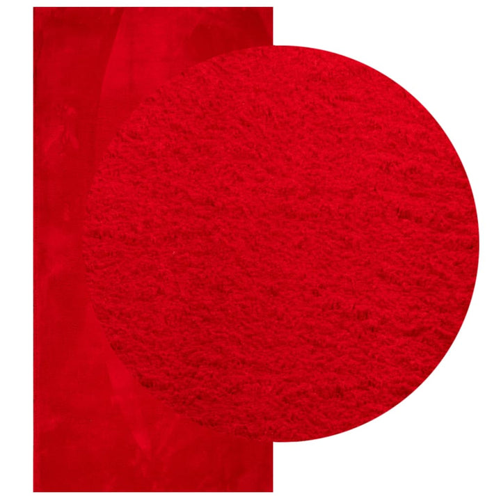 Vloerkleed HUARTE laagpolig zacht wasbaar 100x200 cm rood