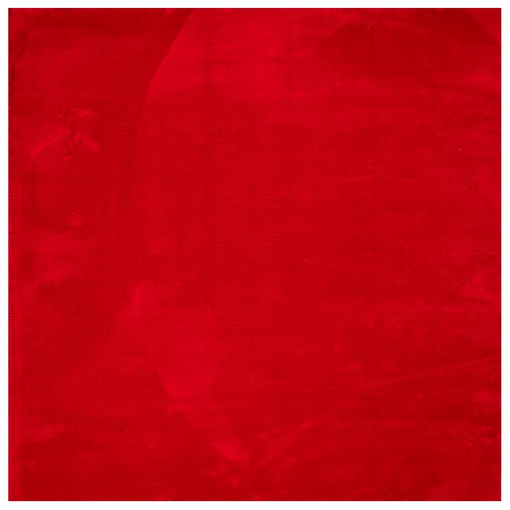 Vloerkleed HUARTE laagpolig zacht wasbaar 120x120 cm rood