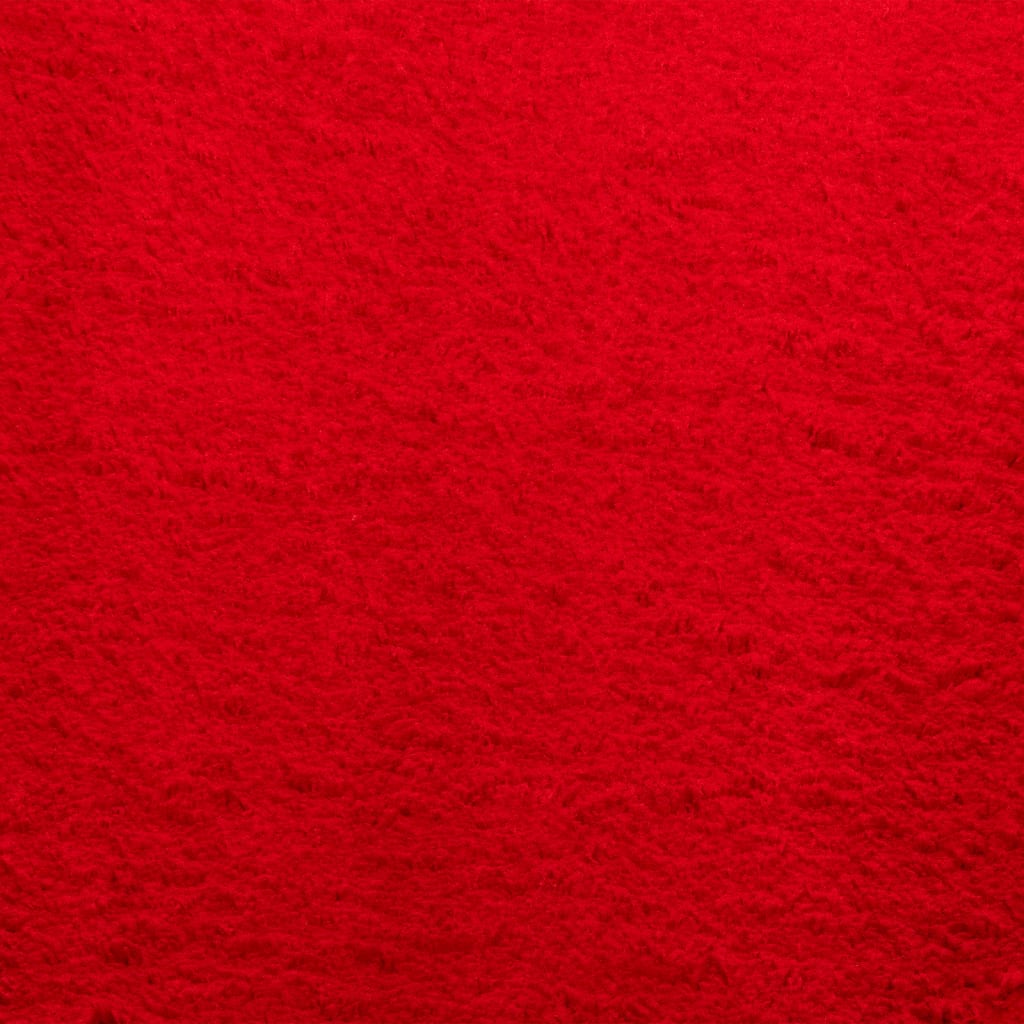 Vloerkleed HUARTE laagpolig zacht wasbaar 120x120 cm rood