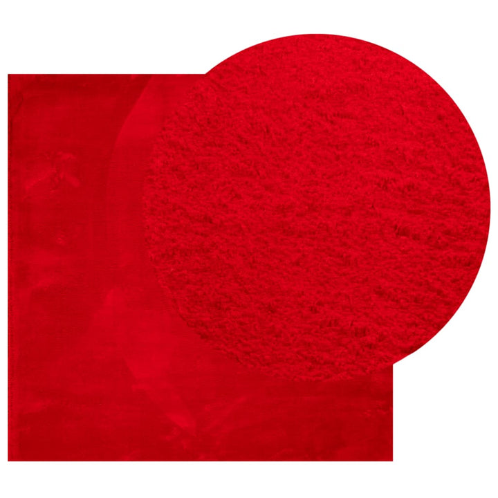 Vloerkleed HUARTE laagpolig zacht wasbaar 160x160 cm rood