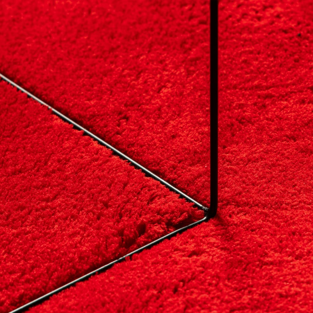 Vloerkleed HUARTE laagpolig zacht wasbaar 160x160 cm rood