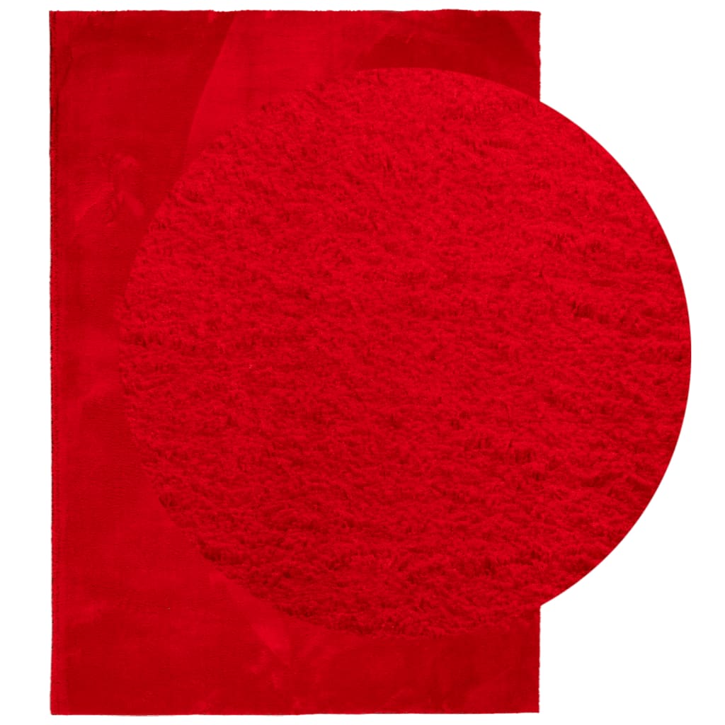 Vloerkleed HUARTE laagpolig zacht wasbaar 160x230 cm rood