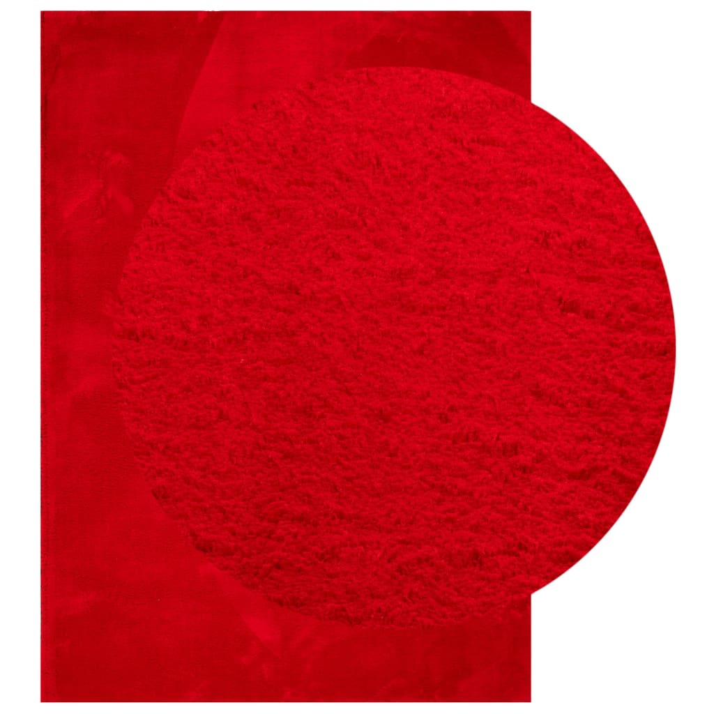 Vloerkleed HUARTE laagpolig zacht wasbaar 240x340 cm rood