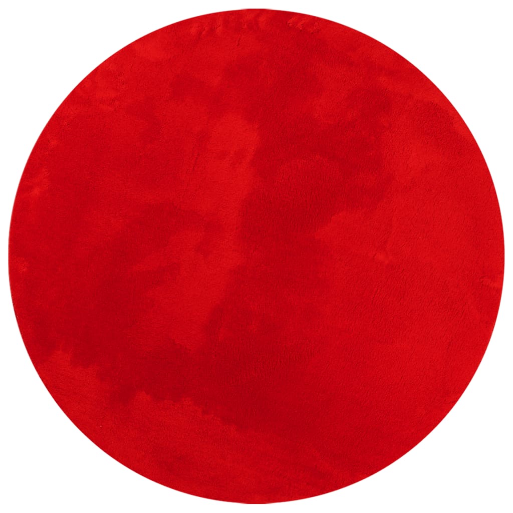 Vloerkleed HUARTE laagpolig zacht wasbaar ø 100 cm rood