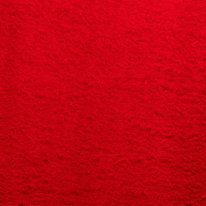 Vloerkleed HUARTE laagpolig zacht wasbaar ø 160 cm rood